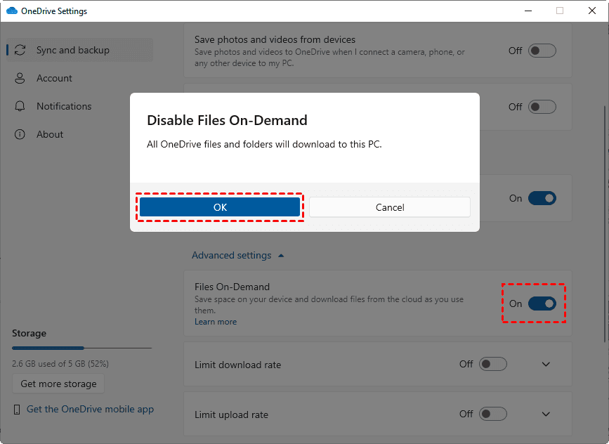 Disable Files On-Demand
