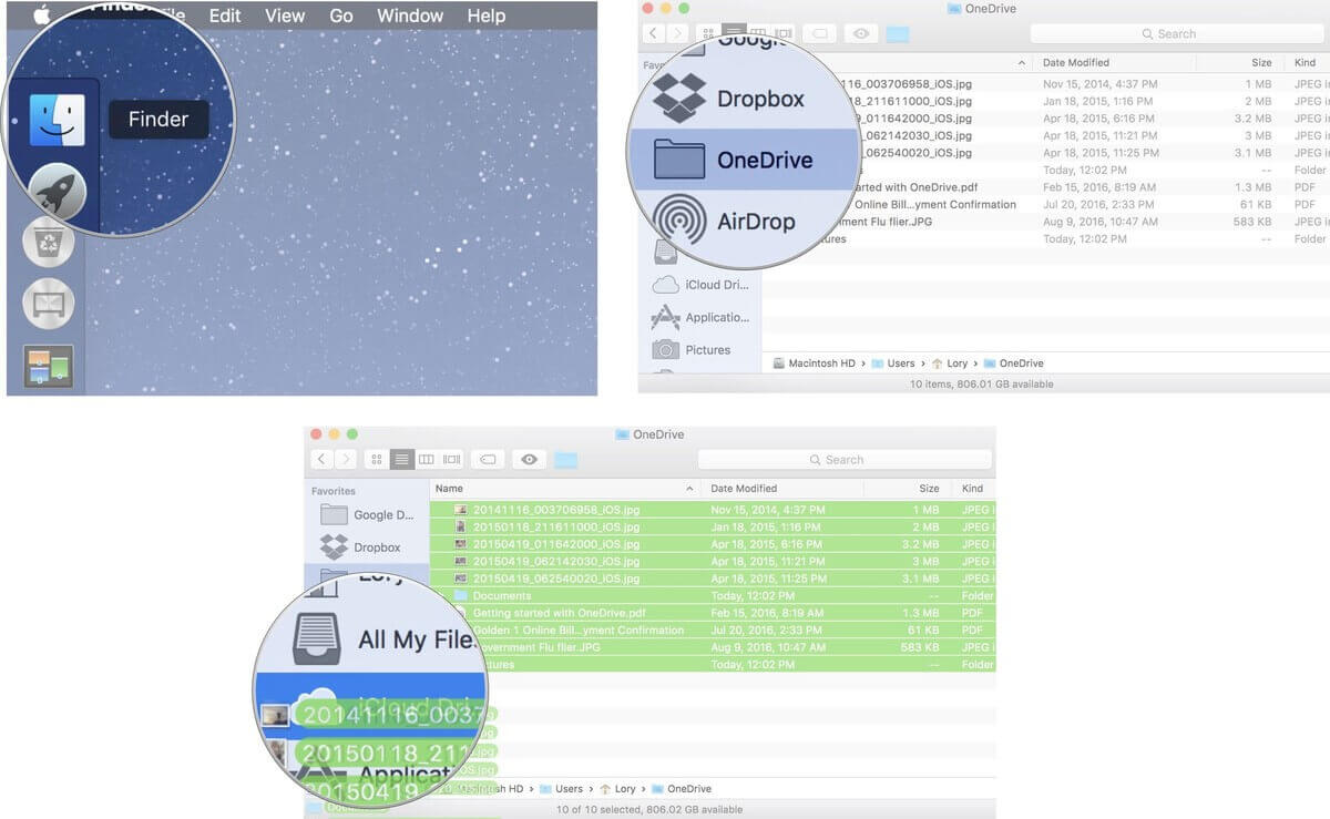 Drag Files from OneDrive to iCloud Drive on Mac