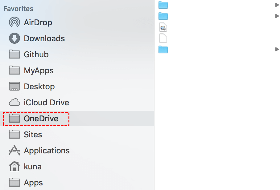 Open OneDrive in Finder