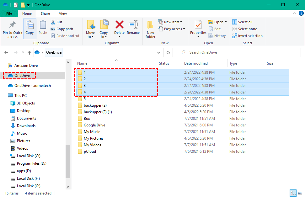 Select Folders on OneDrive Desktop