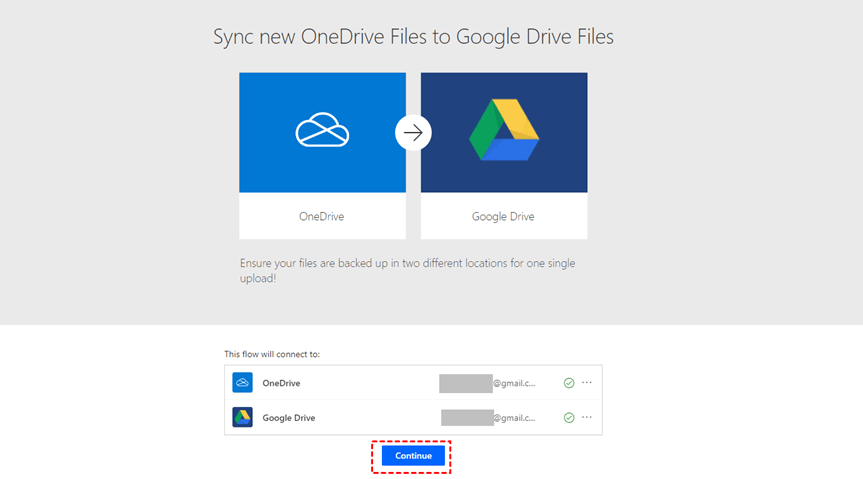 Choose OneDrive and Google Drive Accounts
