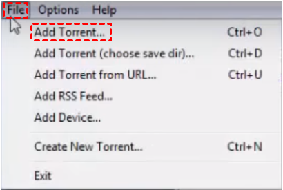 Add Torrent on BitTorrent 