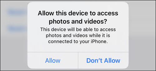 Click Allow on iPhone