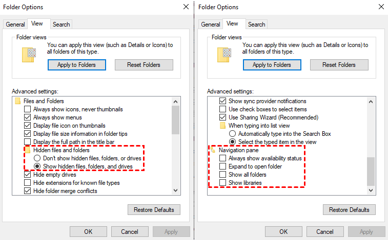 Change the View Options in File Explorer