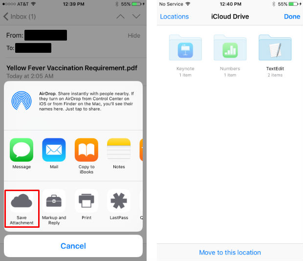  Save Attachments to iCloud Drive on iPhone 9