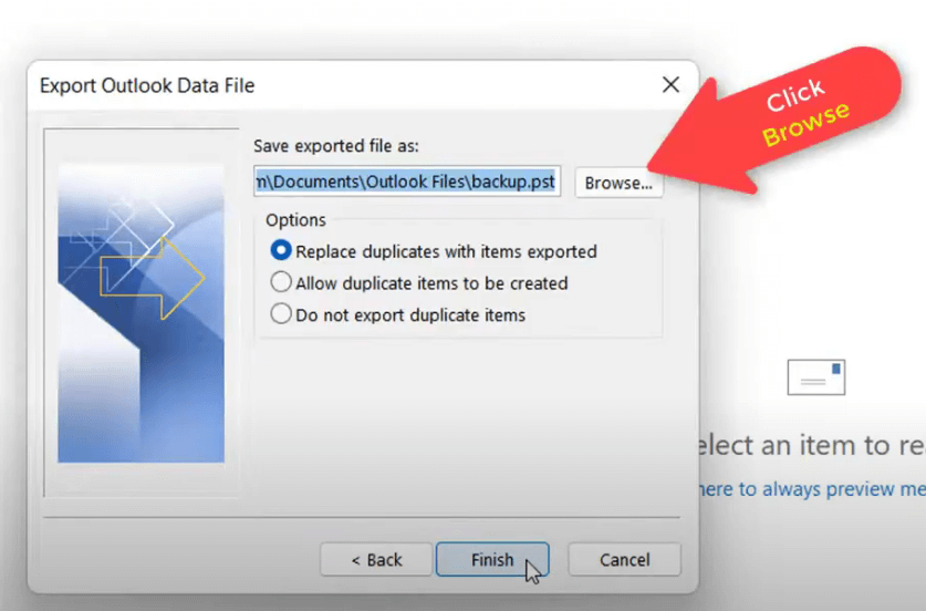 Change the Export Destination to the Flash Drive