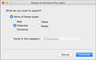 Export to Archive File