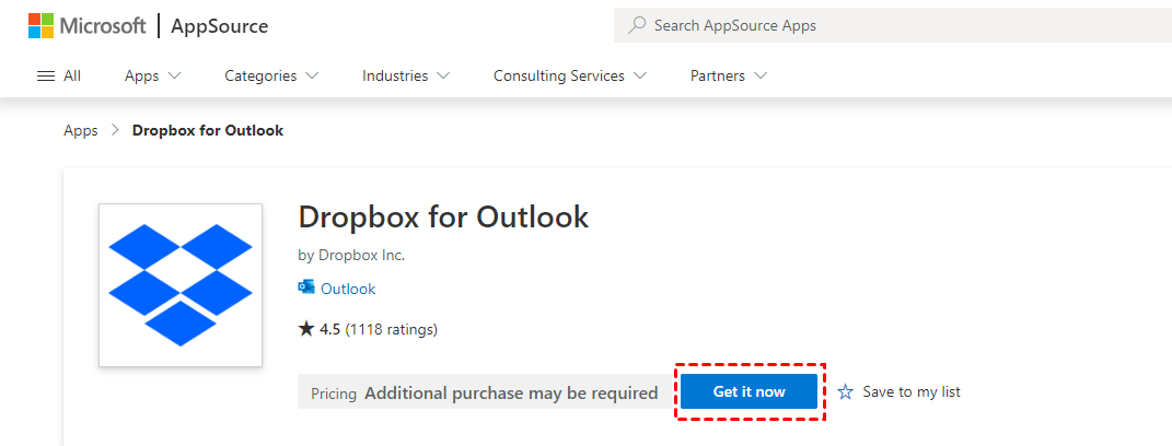 Get Dropbox for Outlook