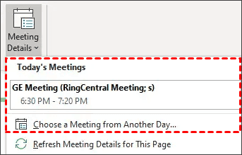 Meeting Details Options
