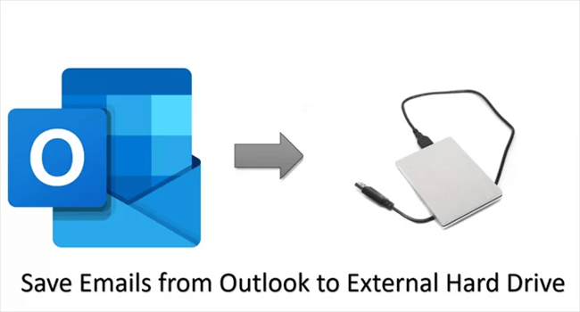 Save Emails from Outlook to External Hard Drive