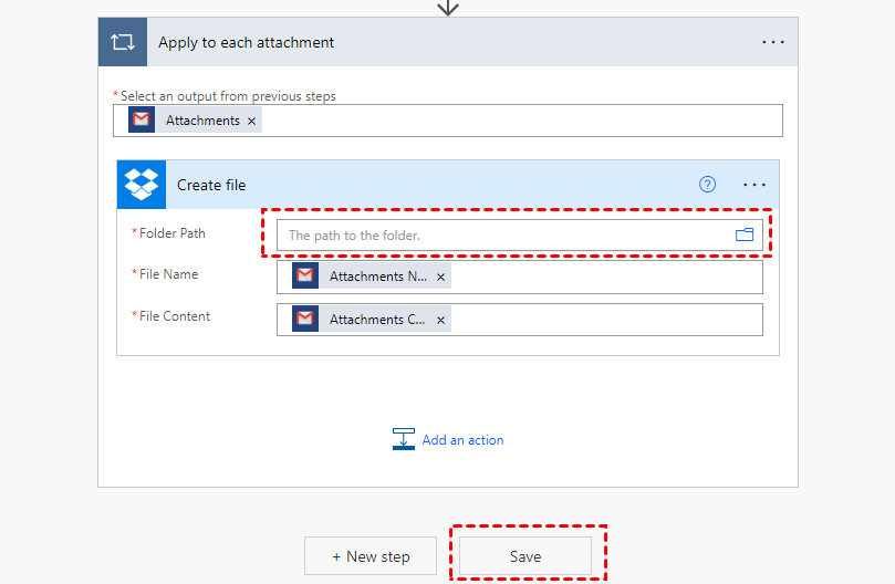 Choose a Dropbox Folder to Receive Gmail Attachments