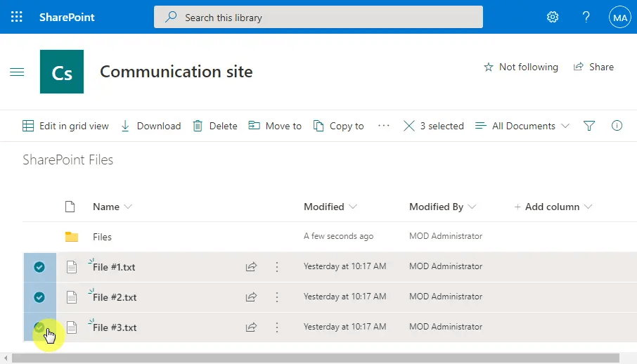 Choose Files in SharePoint