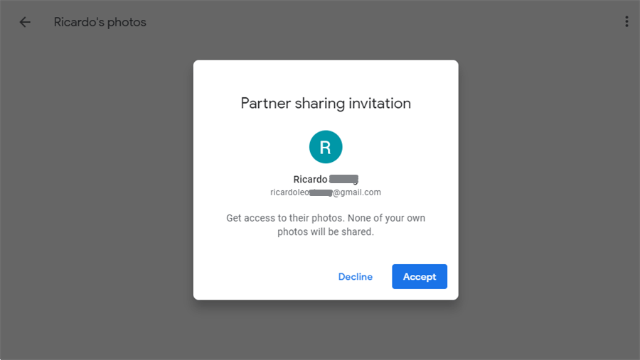 Accept Invitation in Google Photos
