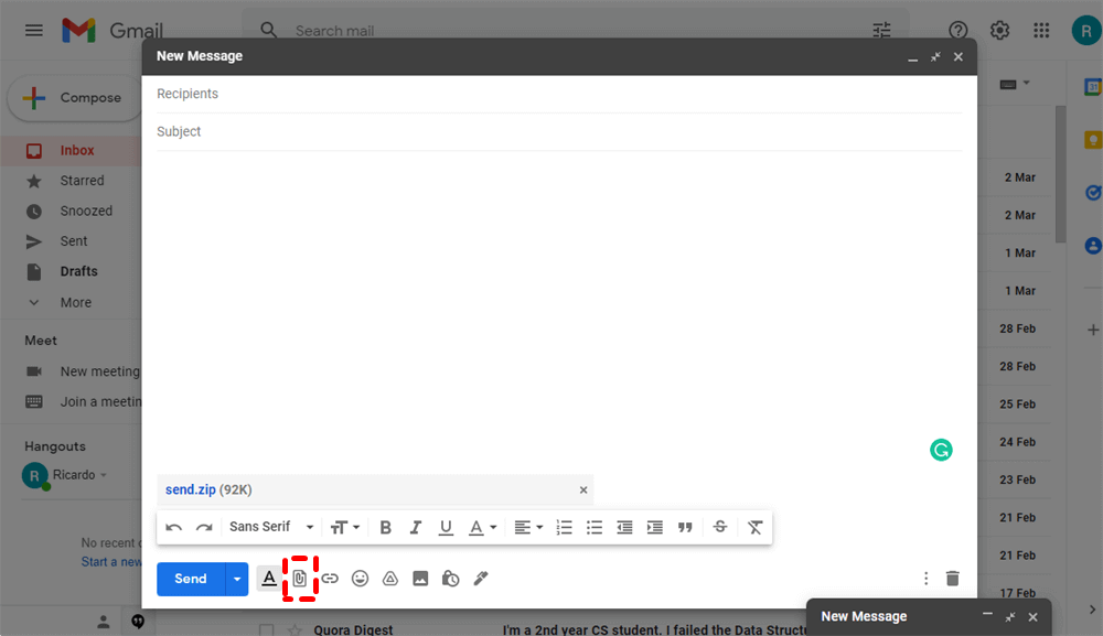 Add Attachment to Gmail