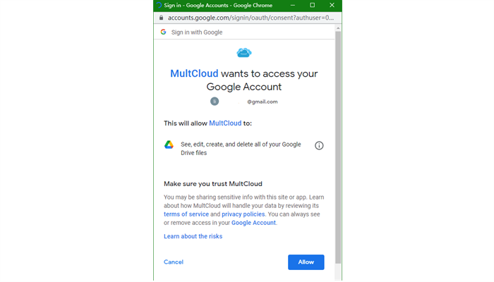 Allow Access to Google Drive