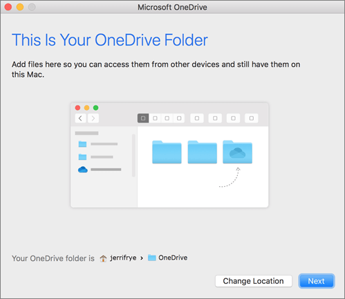 Change OneDrive Location on Mac
