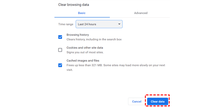 Clear Cach on Google Chrome