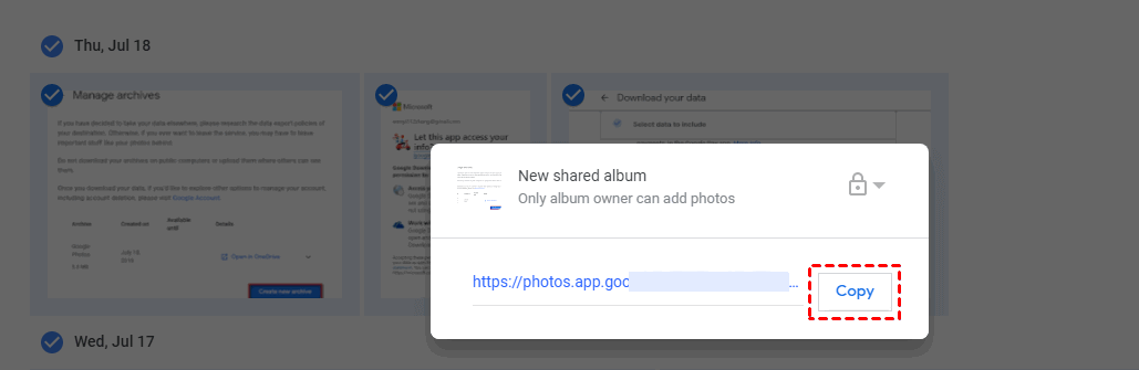 Create a Sharing Link