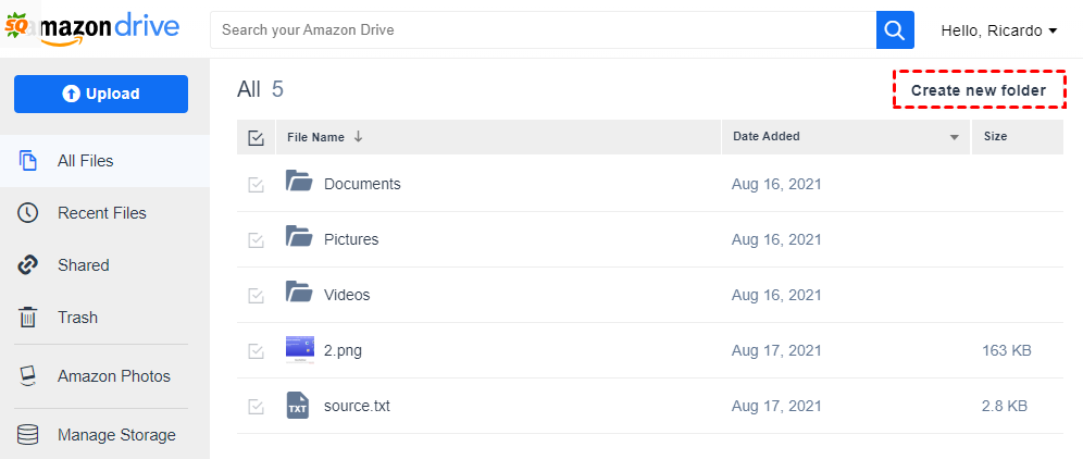 Create File and Folder in Amazon Drive