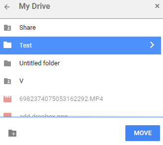 Choose New Folder to Move