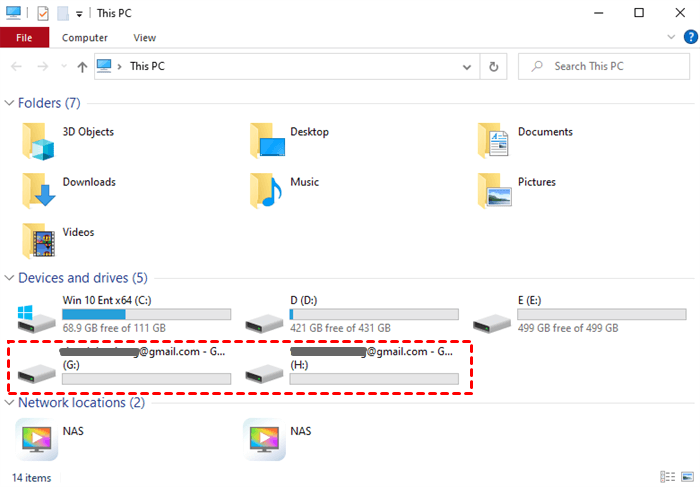Google Drive folder on Computer