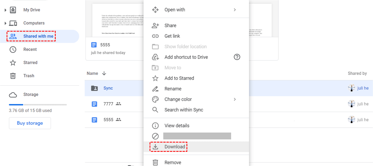 Can I sync folders shared with me to my desktop?