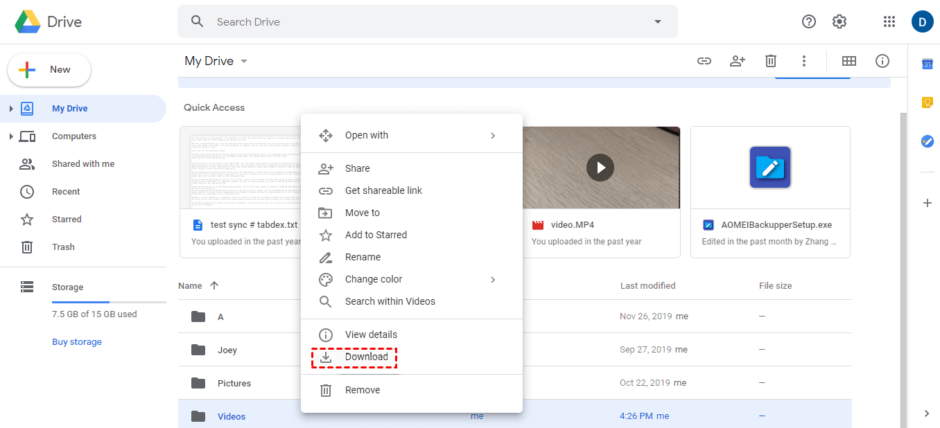 Download Videos from Google Drive