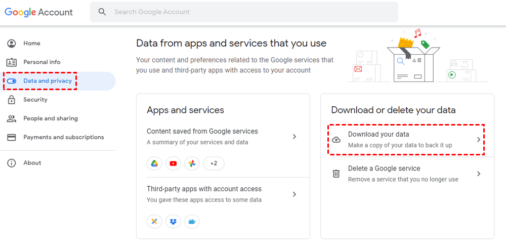 How to download all your data from a Google account 