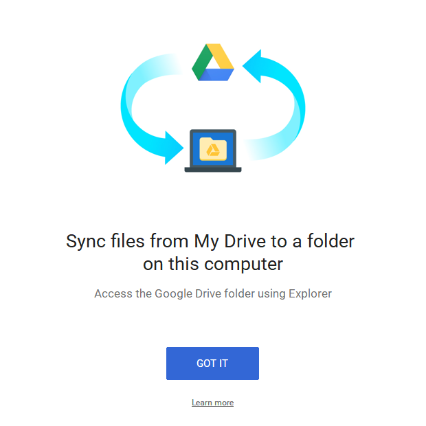 Google Drive Backup and Sync Sync Information