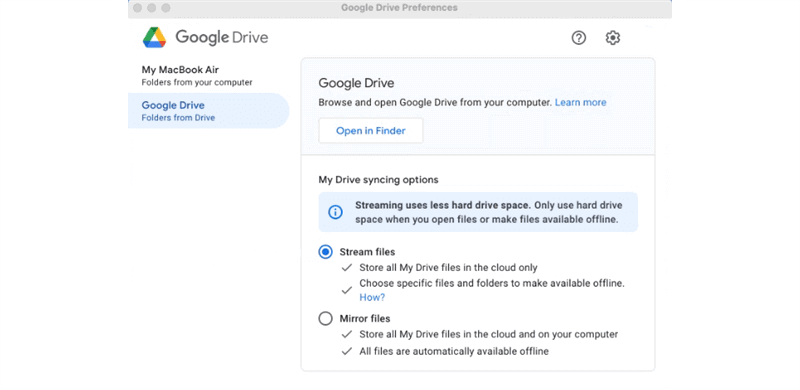 Install and set-up Google Drive client for Mac