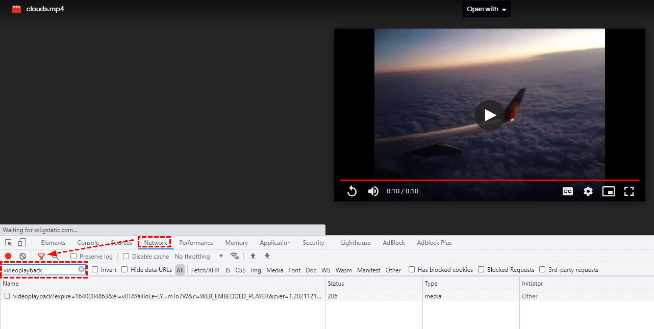 Input videoplayback in Filter