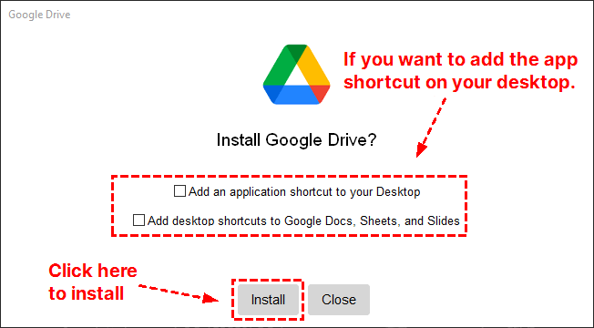 Install Google Drive for Desktop