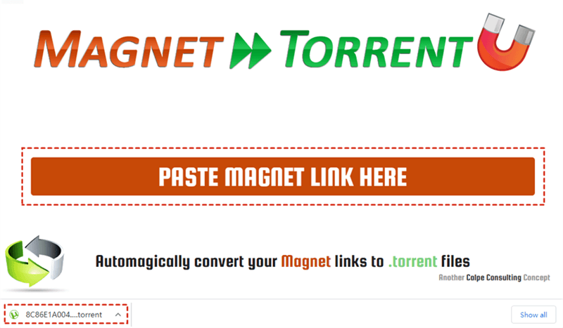 How to Convert Magnet Link to Torrent File by Magnet2Torrent