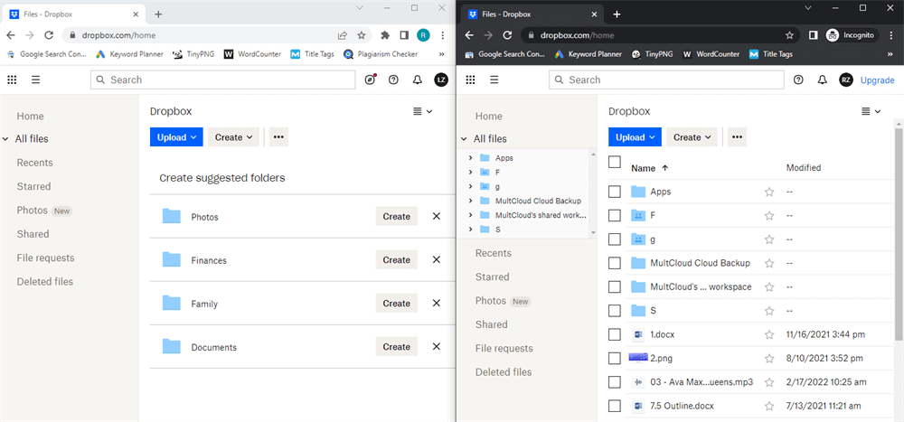 Open Two Personal Dropbox Accounts in Different Browsers