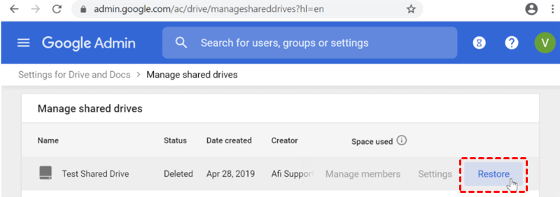 Restore Deleted Share Drive