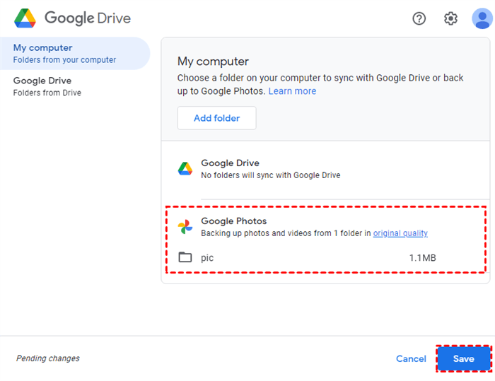 How do I turn on Google Backup on my computer?