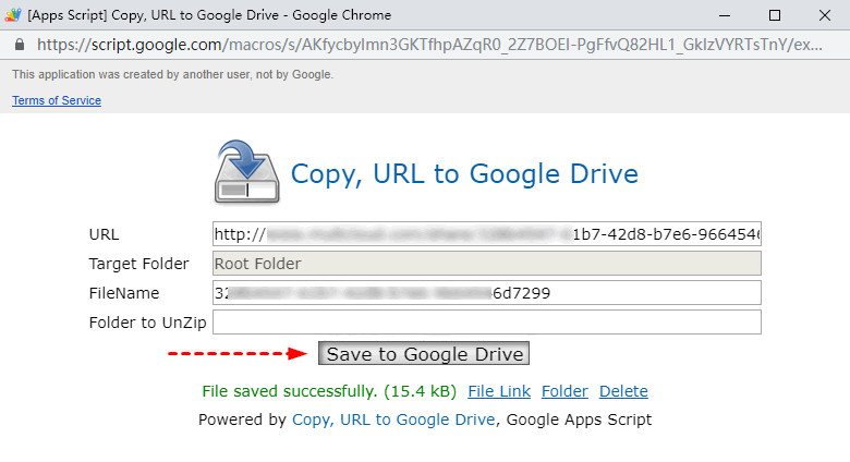 Save URL to Google Drive
