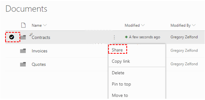 Select Folder to Choose Share