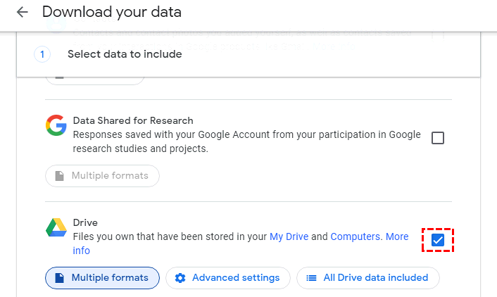 Select Google Drive