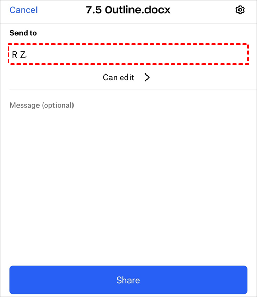 Send File through Dropbox App