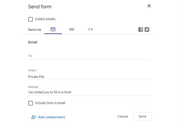 Send Google Drive Sharing Link from Google Forms