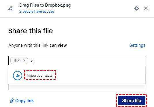 Share Photos to Dropbox Users