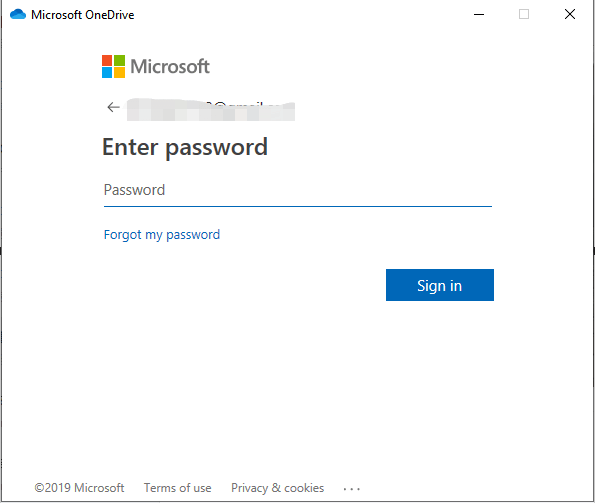Sign in to the OneDrive Desktop App