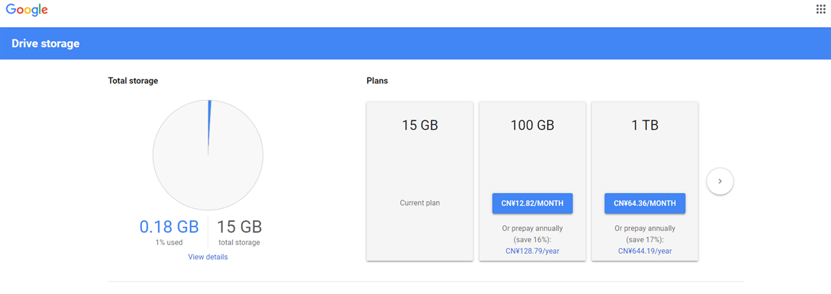 Storage Google Photos