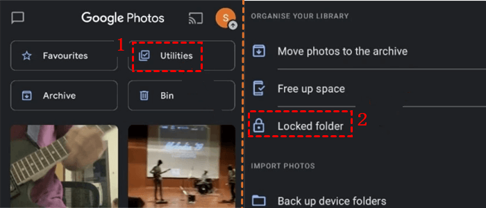 Tap Utilities to Choose Locked Folder