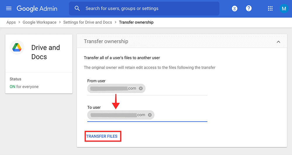 Transfer All Files And Ownership to Another Google Drive Account