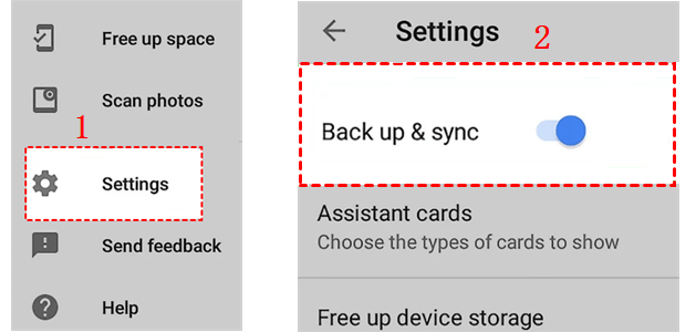 Turn On Backup and Sync on Android