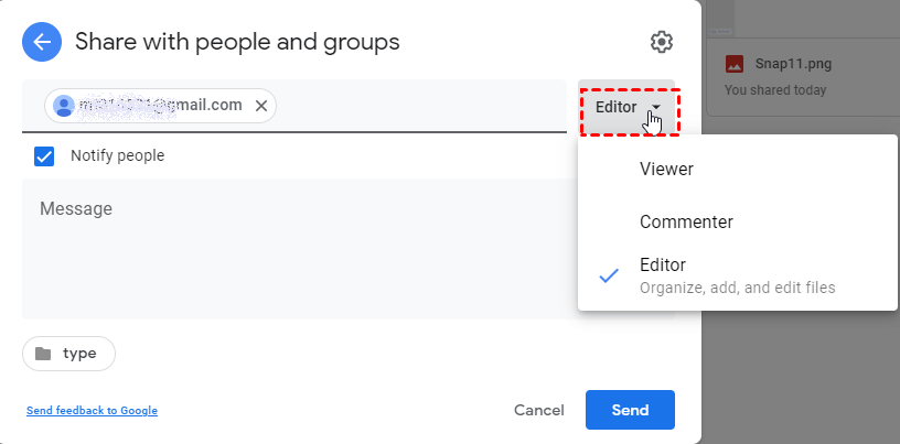 Choose Editor on Google Drive