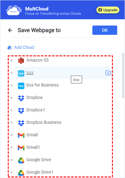 Save Webpage to Any Cloud