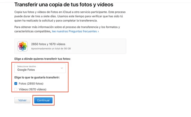 Transferir copias de iCloud a Google Fotos Transferir copias de iCloud a Google Fotos